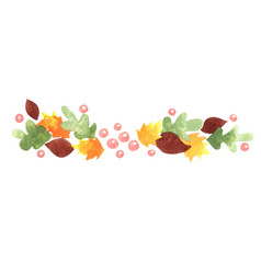 Autumn Leaves With Wild Berry Border