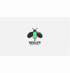 Bee Battery Logo Design Icon Template