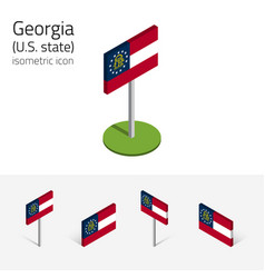 Flag Georgia Usa State 3d Isometric Icon