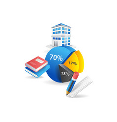 Flat Isometric 3d Concept Of School Fee