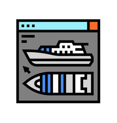 Ship Design Concept Marine Color Icon