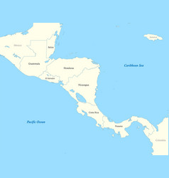 Map Of Central America With Borders Of The States