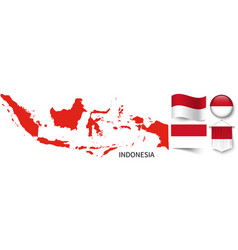 Map Of Indonesia Various Flags