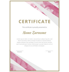 Official White Certificate With Pink Abstract