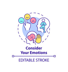 Consider Your Emotions Concept Icon