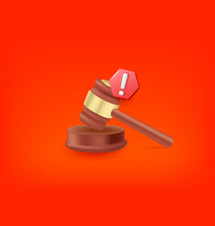 Hammer With Exclamation Point Pictogram 3d