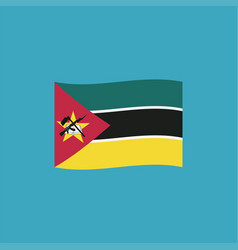 Mozambique Flag Icon In Flat Design