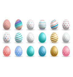 Set Of Colorful Easter Eggs Isolated On White