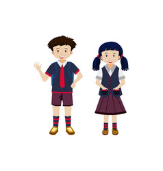 Student Boy And Girl With School Suit