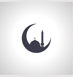 Mosque In Moon Icon Islamic Icon