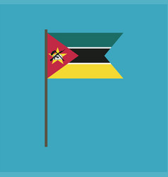 Mozambique Flag Icon In Flat Design