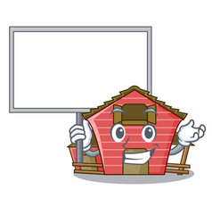 Bring Board Character Red Barn Building