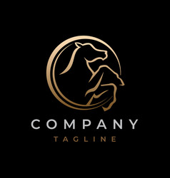 Circle Golden Horse Logo Design