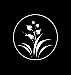 Flower - Black And White Isolated Icon