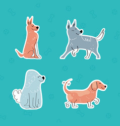 Four Cute Dogs Characters