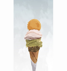 Ice Cream Cone In Summer Mobile Phone Wallpaper