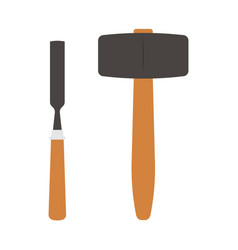 Mallet And Chisel Flat Clean Icon Design Element