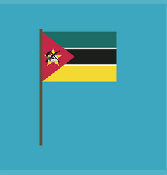 Mozambique Flag Icon In Flat Design