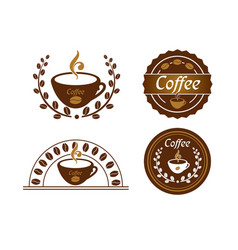 Set Of Abstract Logos For Coffee Shop