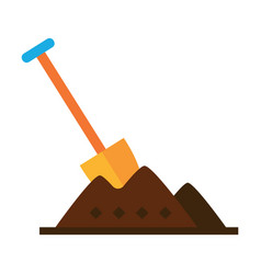 Shovel Stuck In Pile Of Earth