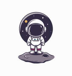 Astronaut On The Moon On White Background