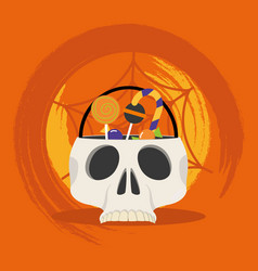 Cute Halloween Skull Jack O Lantern