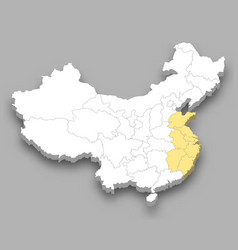 East Region Location Within China Map