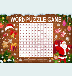 Merry Christmas Word Puzzle Crossword Or Riddle