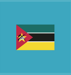 Mozambique Flag Icon In Flat Design