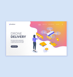 Banner With Drone Delivery Service