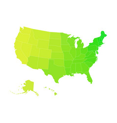 Blank Map Of Usa In Shades Green