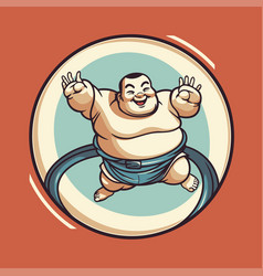 Fat Man Cartoon Of Mascot For Web Design