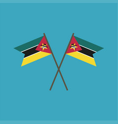 Mozambique Flag Icon In Flat Design