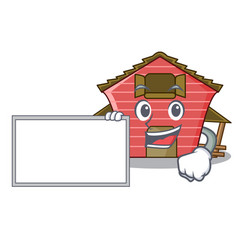 With Board Character Red Barn Building