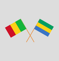 Crossed Flags Of Gabon And Mali