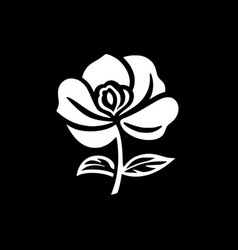 Flower - Black And White Isolated Icon