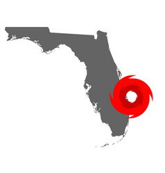 Map Florida And Hurricane Symbol