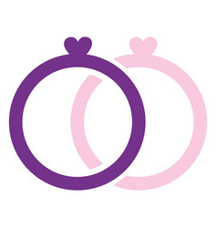 Purple Pink Wedding Rings