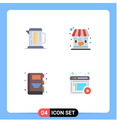 Set 4 Commercial Flat Icons Pack For Boiler