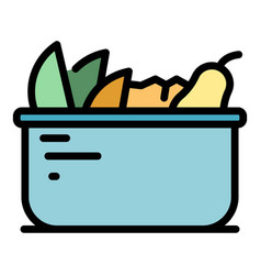 Fruit Salad Box Icon Color Outline