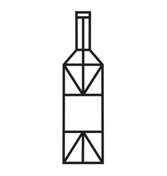 Geometric Line Wine Bottle Stroke