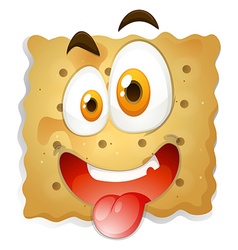 Happy face on biscuit Royalty Free Vector Image