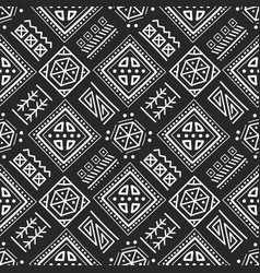 Mayan Patchwork Seamless Pattern Black And White