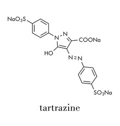 Tartrazine E102 Food Dye Molecule Yellow Azo