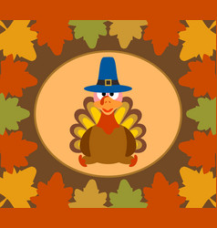 Autumn Thanksgiving Day Background With Turkey