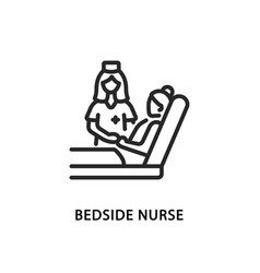 Bedside Nurse Flat Line Icon