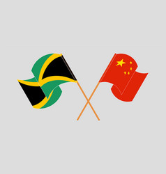 Crossed And Waving Flags Of Jamaica China