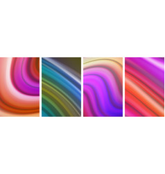 Liquid Color Waves Poster Set For Wallpaper