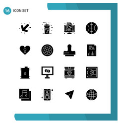 Set 16 Solid Glyphs On Grid For Spare Parts