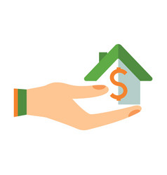 Woman Hand Holding Toy House With Dollar Sign